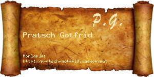 Pratsch Gotfrid névjegykártya
